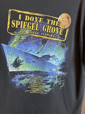 Vintage Amphibious Outfitters Diving T Shirt  LRG- I Dove The Spiegel Grove Key
