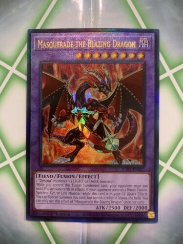 Yugioh Masquerade the Blazing Dragon Prismatic Ultimate Rare Yugioh Masquerade the Blazing Dragon Prismatic Ultimate Rare