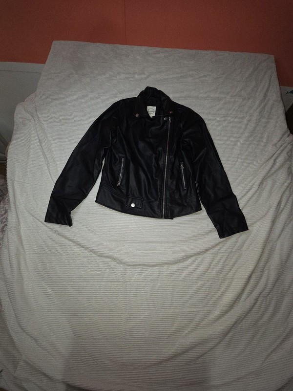 Vine & Valley Women's Black Faux Leather Moto Biker Jacket