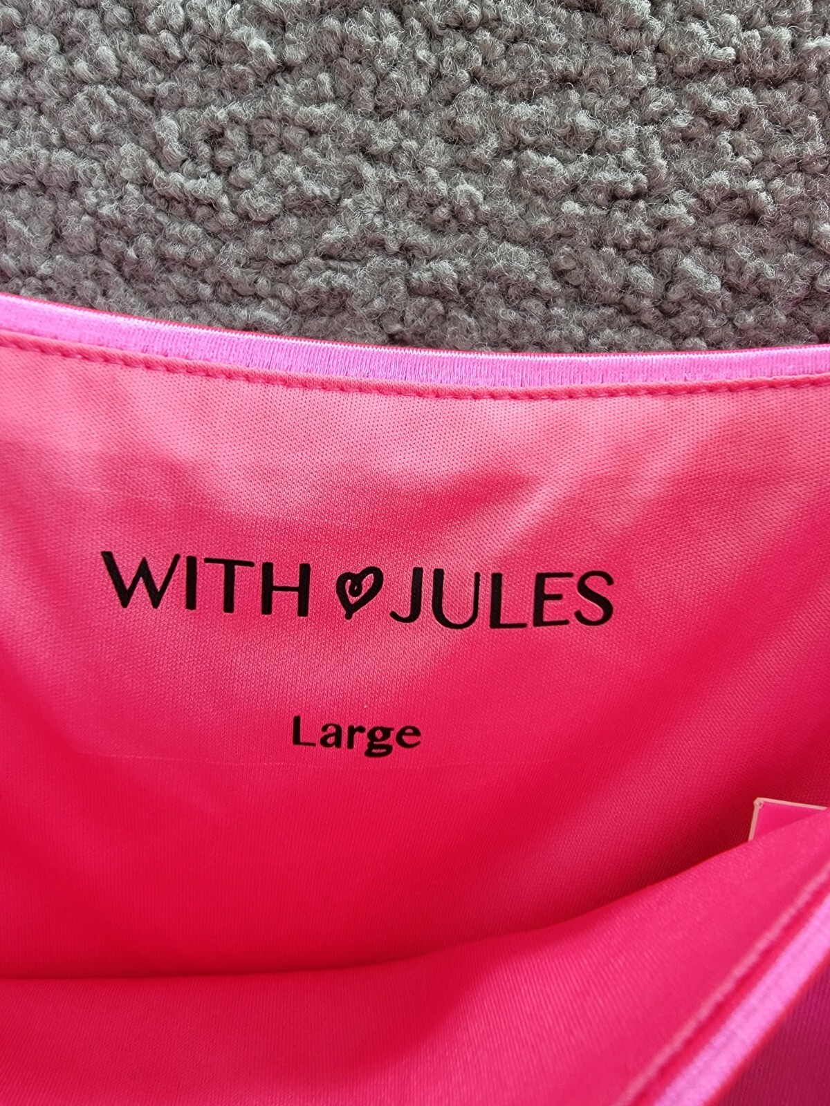 With Jules Long-Sleeve Ruched Dress Girls' L Bright Pink Straight Neck Pullover - Picture 9 of 16
