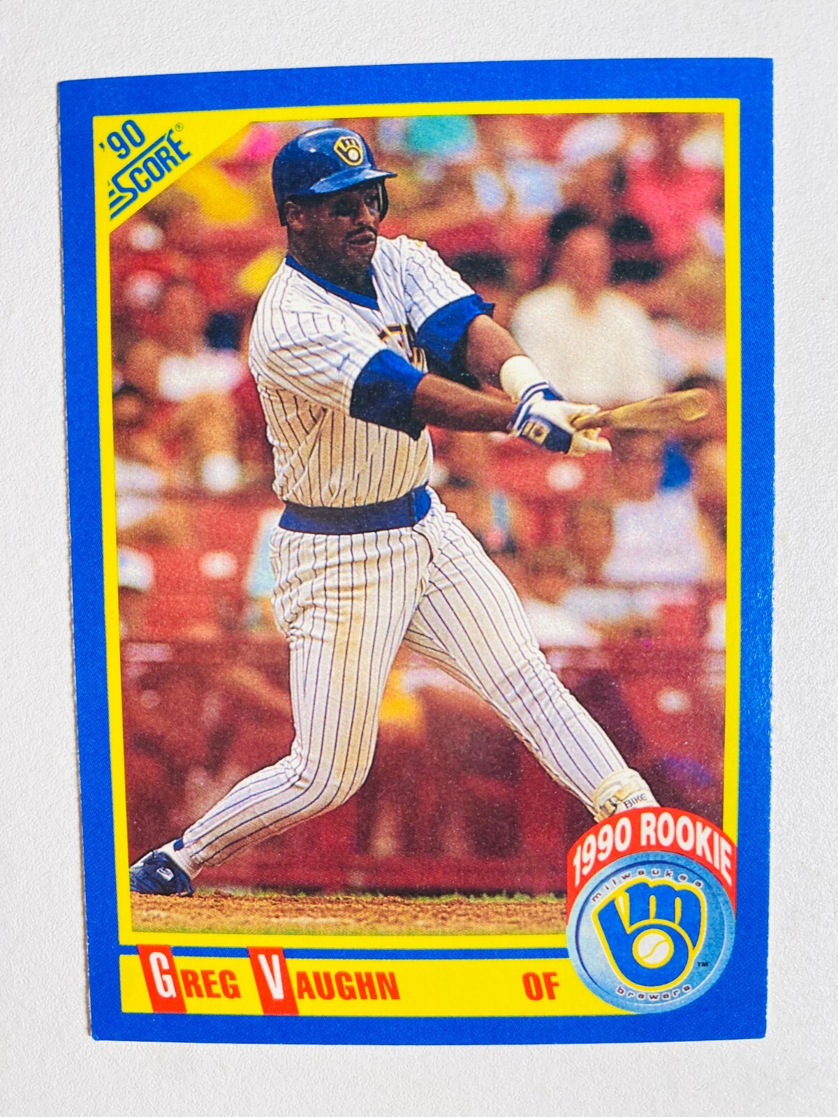 1990 SCORE #585 GREG VAUGHN ROOKIE NM-MT MLB BASEBALL CARD | eBay