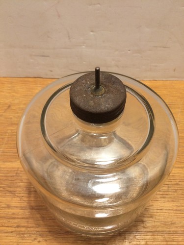 Vintage Kerosene Drip Jar DuraGlass Bottle Clear Glass Oil Stove