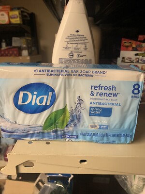Dial Spring Water Bar Soap Skin Smart Gentle Cleansing 8 Bars 4 Oz Ea