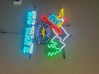 Kona Brewing Beer Big Wave Skiing Vivid LED Neon Sign Light Lamp