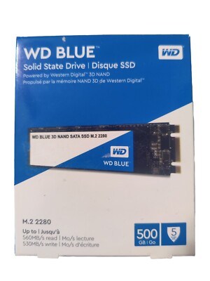 Western Digital 500GB WD Blue 3D NAND PC SSD SATA III 6 Gb/s, M.2 WDS500G2B0B