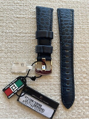 Officina Del Tempo 21mm Blue Alligator Look Leather Watch Band Strap NWT