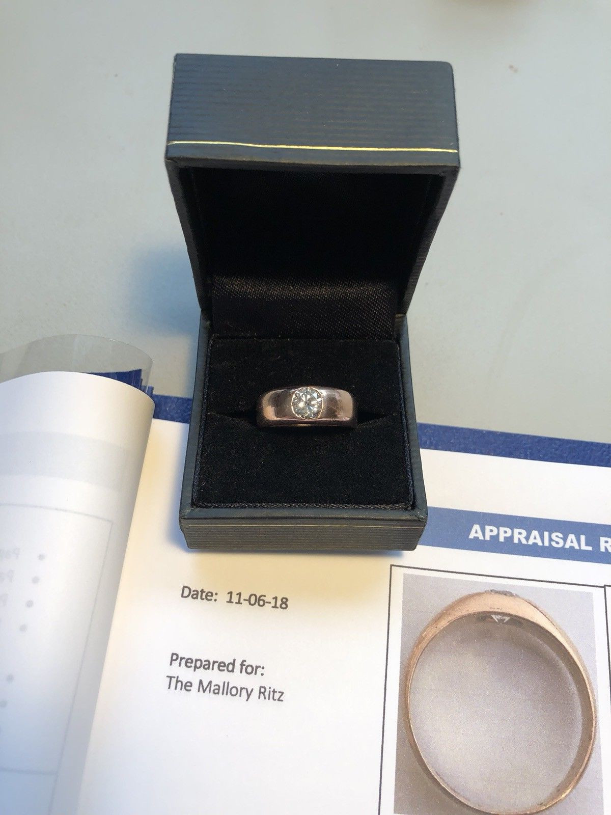 Antique 14K Rose Gold .80 Ct. Diamond Bezel Men's or Lady's Ring - Size 8