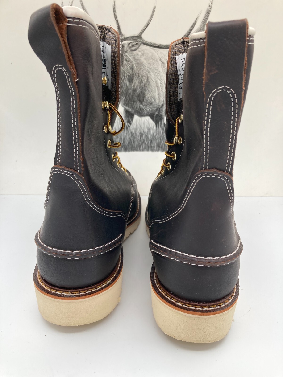 Pre-owned Thorogood Work Boot,  814-3800, 8” & Soft Toe Wedge, Waterproof, Made In Usa In Brown