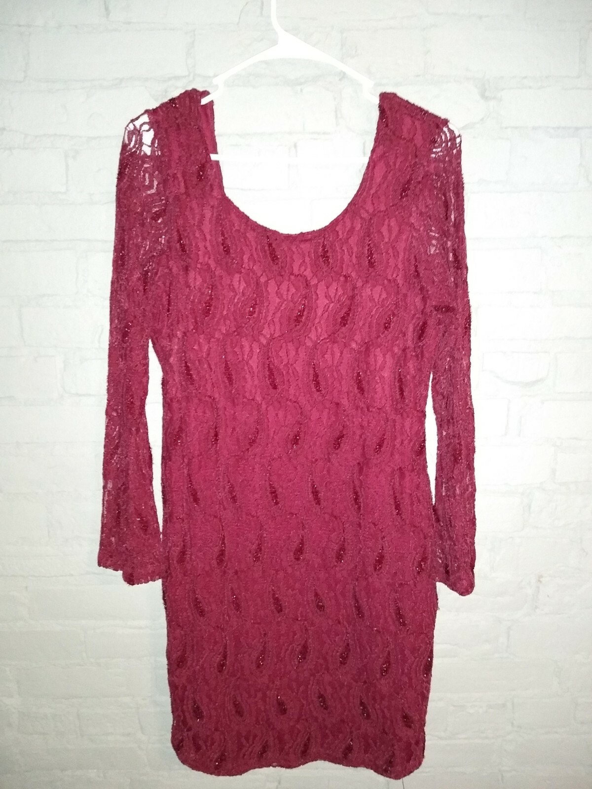 cranberry lace dress