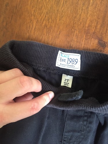 Child Place Boys 2t Black Cargo Pants Elastic Waist Euc