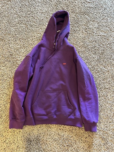 Supreme Small Box Logo Hooded Sweatshirt Size Medium Purple Hoodie