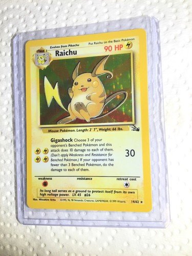 ポケモン - Raichu ライチュウ 1ED 1st Edition 14/62 英語版 RAICHU - 14/62 - Fossil Set - Holo - Pokemon Card - Lightly