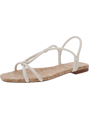 ВИНС. Женские бежевые босоножки-слипоны Hazen с квадратным носком на кожаной шнуровке, 6 М