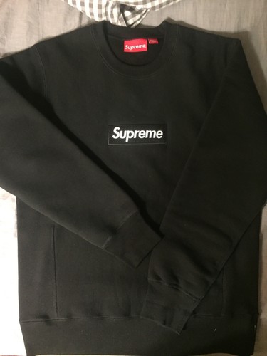Supreme Box Logo Crewneck Sweater Hoodie (2015) Black Size M Supreme Box Logo Crewneck Sweater Hoodie (2015) Black Size M