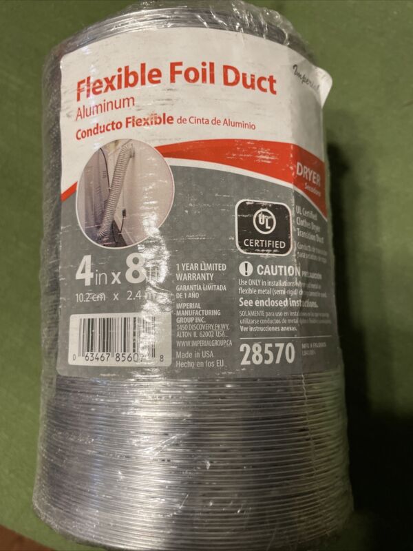 Imperial Flexible Foil Duct 4”x8’ Dryer Duct 28570