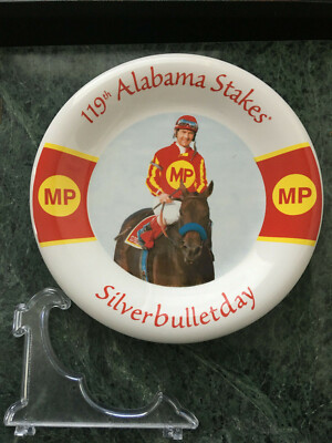 Saratoga Race Course SILVERBULLETDAY PLATE w/ Stand BNIB Fast PRIORITY Shipping!