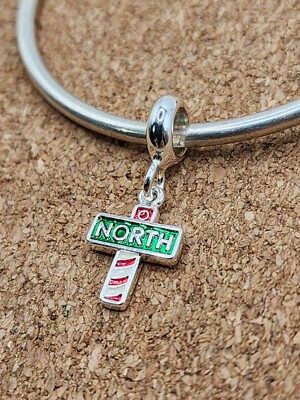 Authentic Red Christmas North Pole European Dangle Spacer Charm Bead