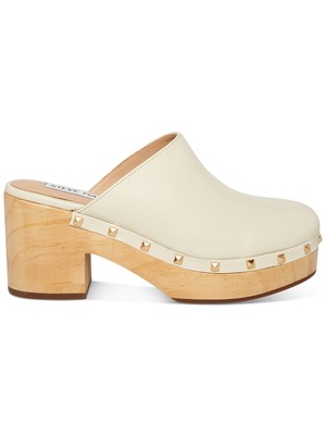 

STEVE MADDEN Женские кожаные сабо цвета слоновой кости, 1-1/2 дюйма, деревянные туфли на платформе, Brooklyn, 6 м, Цвет слоновой кости, BROO07S1