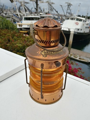 Vintage Ankerlicht Anchor Light Lantern In Rare Yellow Color