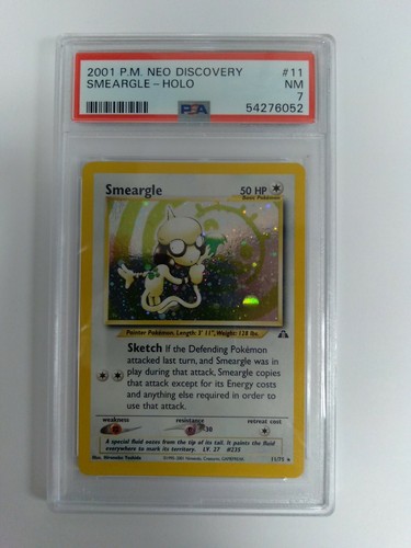 Graded PSA 7 2001 P.M. Neo Discovery - Smeargle - HOLO #11