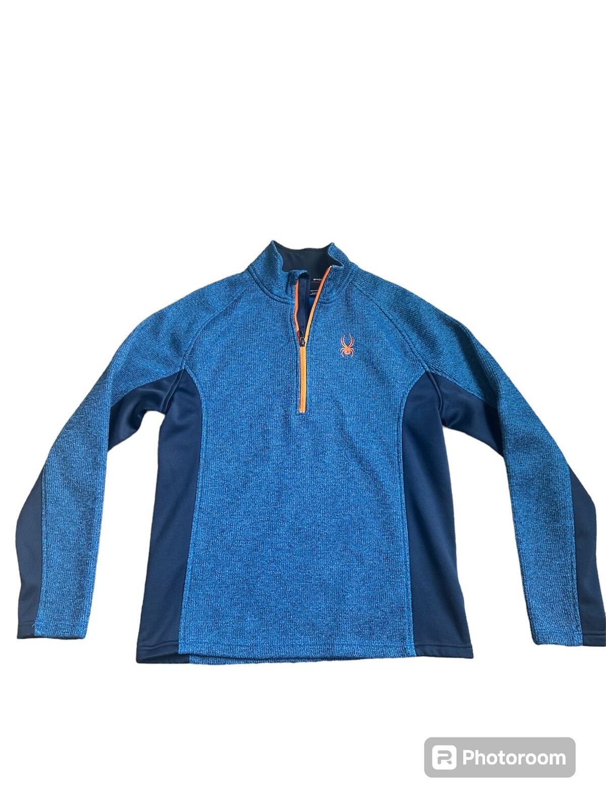 Spyder Mens Jacket SZ M Blue 1/4 Zip Fleece Lined Mock Neck Pullover