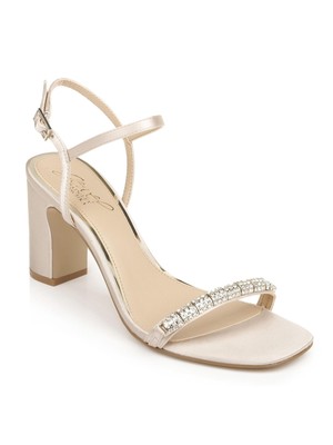 Женские бежевые босоножки на блочном каблуке Charlee Toe JEWEL BADGLEY MISCHKA 7,5 м