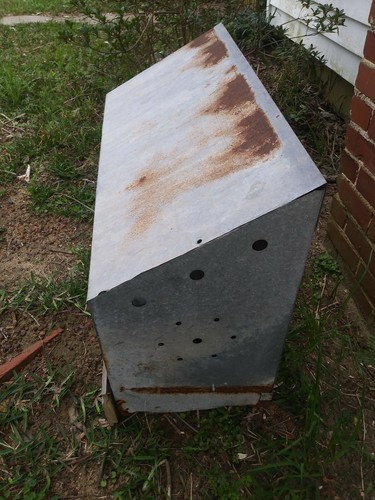 Vintage Chicken Hen Nest Box Rusty Industrial Galvanized Metal Barn Farm Fresh 3