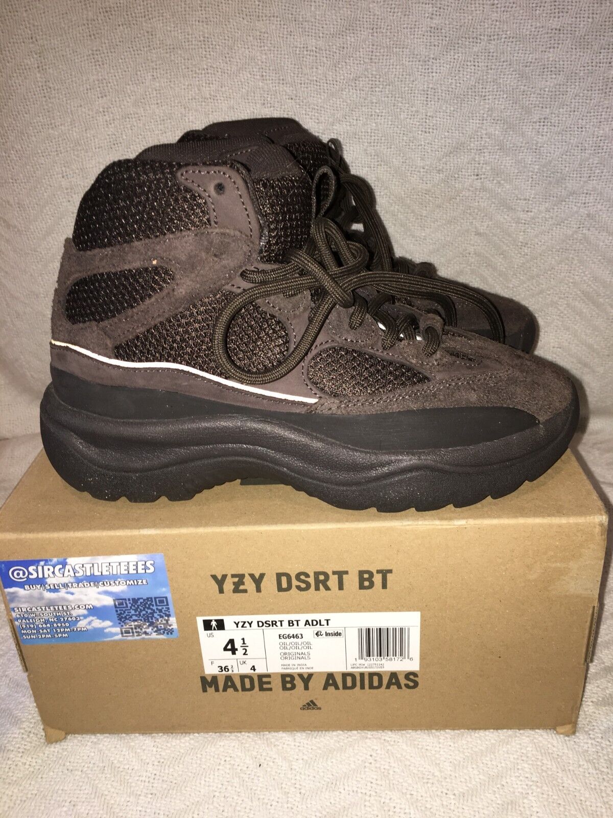 Men's Size 4.5 Adidas Yeezy Desert Boot OIL EG6463 YZY DSRT Men's Size 4.5 Adidas Yeezy Desert Boot OIL EG6463 YZY DSRT