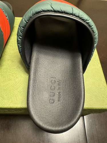 Pre-owned Gucci Logo Colors Padded Slide Sandals Size 38 / Us 8 In Multicolor