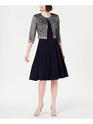 

JESSICA HOWARD Женская темно-синяя вечерняя куртка с рукавами 3/4 Petites, Navy, JH9P2623