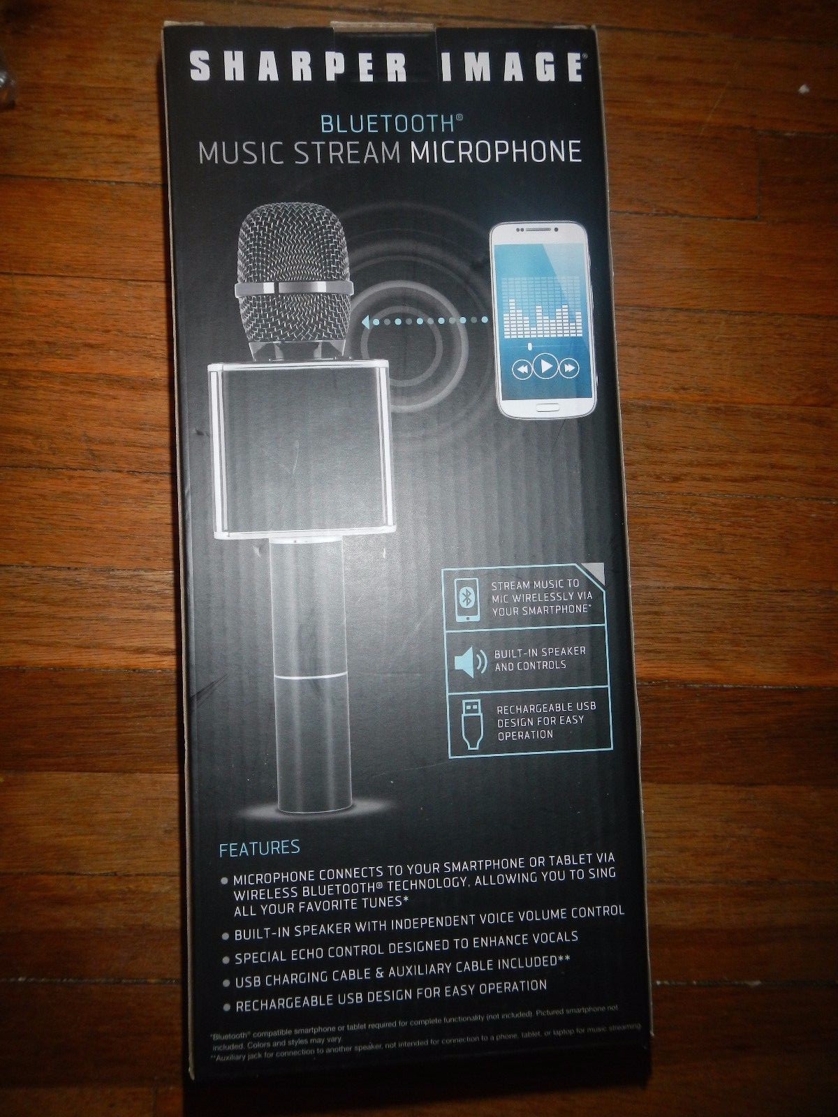 NEW IN BOX SHARPER IMAGE BLUETOOTH MUSIC STREAM MICROPHONE