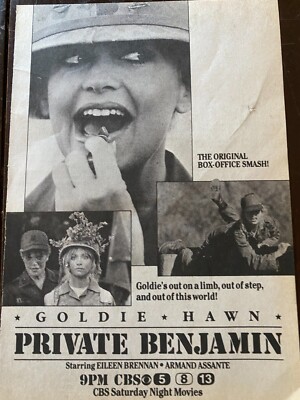 Private Benjamin, Goldie Hawn, Full Page Vintage TV Guide Ad