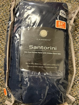 Cambria, Navy Blue 50''W x 84''L Curtain, One Rod Pocket w/ Hidden Back Tabs *NEW