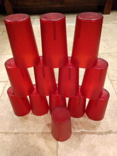 13 VINTAGE TEXAN PLASTIC JUICE CUPS GLASSES Red RETRO TEXAS WARE 4.25