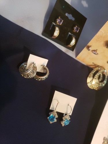 Jewelry Lot 31 Used Mudd Sonoma Icon Hoop Dangle Stud Earrings Junior Rhinestone