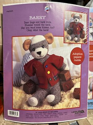 LEISURE ARTS 21'' Red Heel Sock Monkey Kit ''Barry  Boy NEW