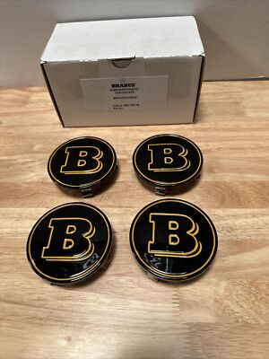 BRABUS Wheel Center Cap Black /yellow Aluminum Fit G-class 4x4 Size 75 MM (4)