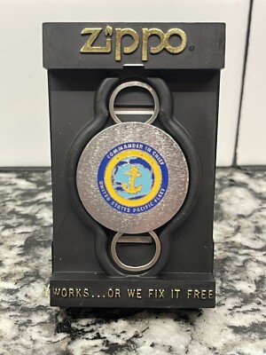 Vintage Zippo Key Ring Keychain Commander In Chief United States Pacific Fleet