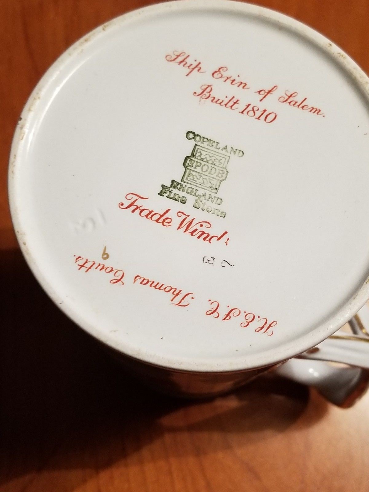 Spode Trade Winds RED 16 OZ JUG ship sailing fine china