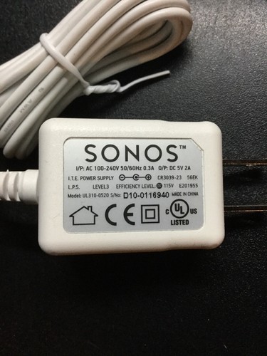 Genuine Sonos Bridge Power Supply UL310-0520 Charger Adapter Power Cord 5V 2A