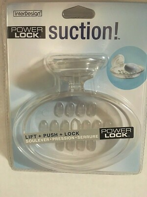 SOAP HOLDER Inter Design Power Lock Suction,Clear SOAP HOLDER Shower New in pkg!