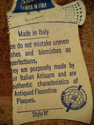 4x8 Florentine Italy tole ware gold gilded wood plaque picture lute player vtg