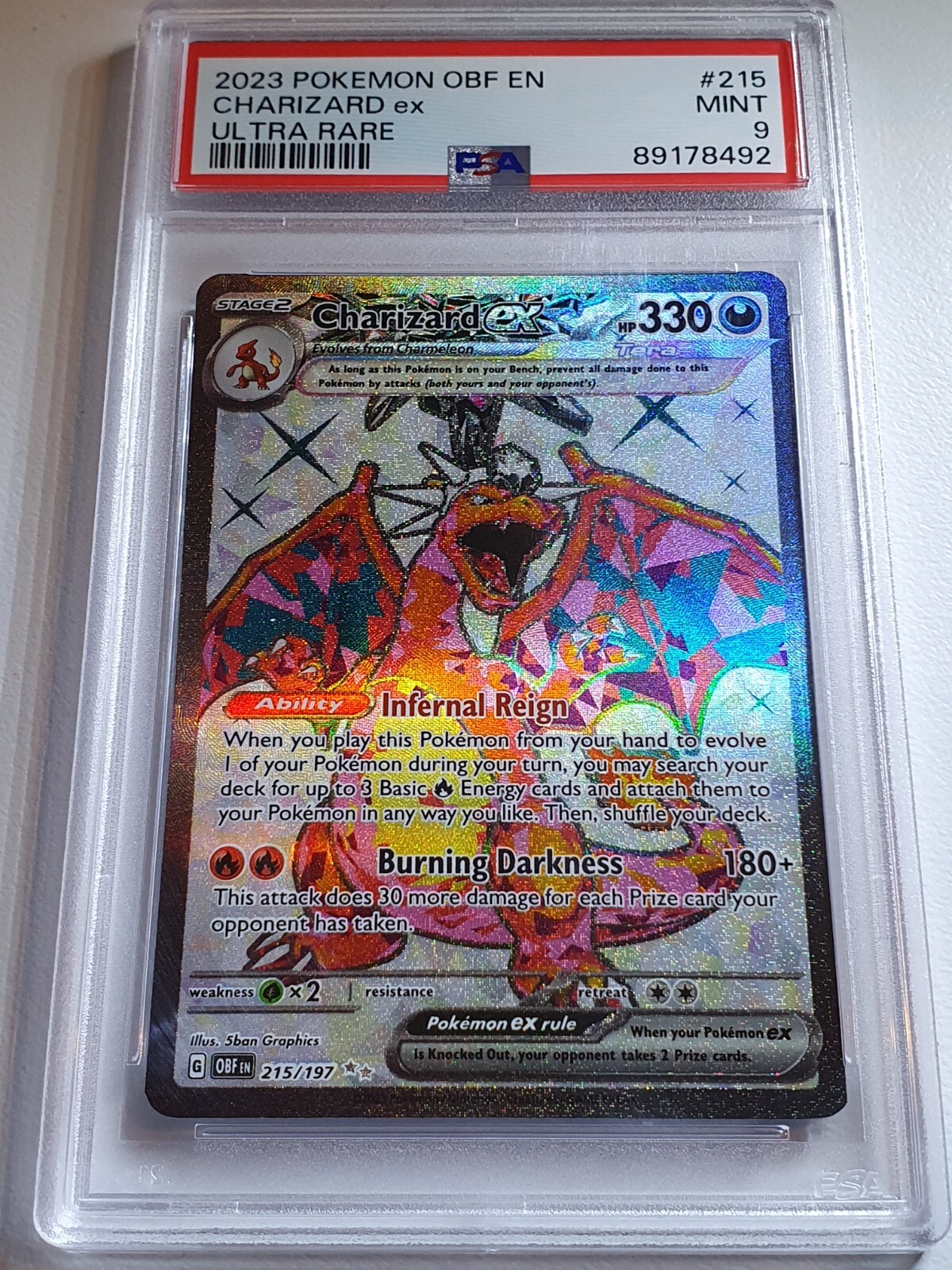 2023 Pokemon Charizard ex 215/197 Obf En-Obsidian Flames