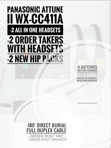 Panasonic Attune II 2 II WX-CC411 A 4 HEADSEATS Drive Thru  wxcc411a