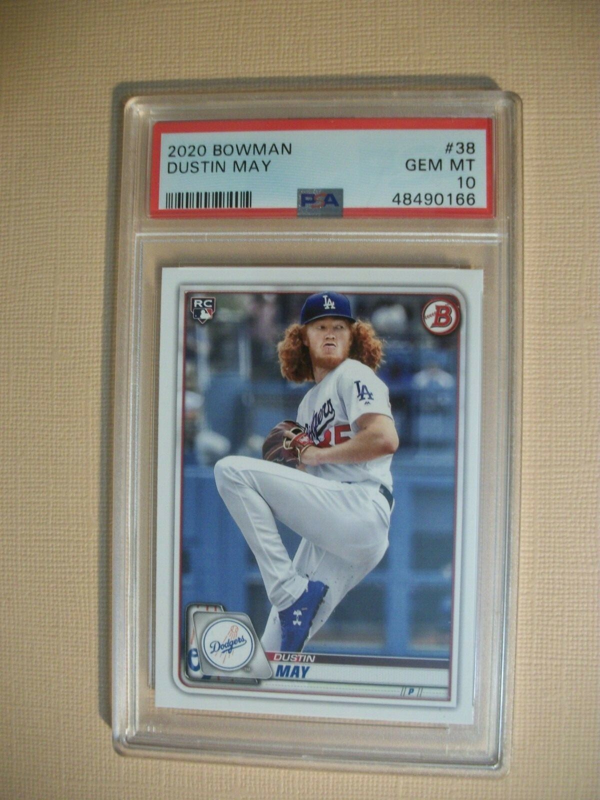 Dustin may bowman ドジャース　ダスティン　メイauto サイン 2018 Bowman - Prospect Autographs Dustin May #PA-DM Purple