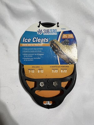 Sub Zero Ice Cleats Snow Fishing Traction Hiking Size Women 7-13 Men 8-12 NEW