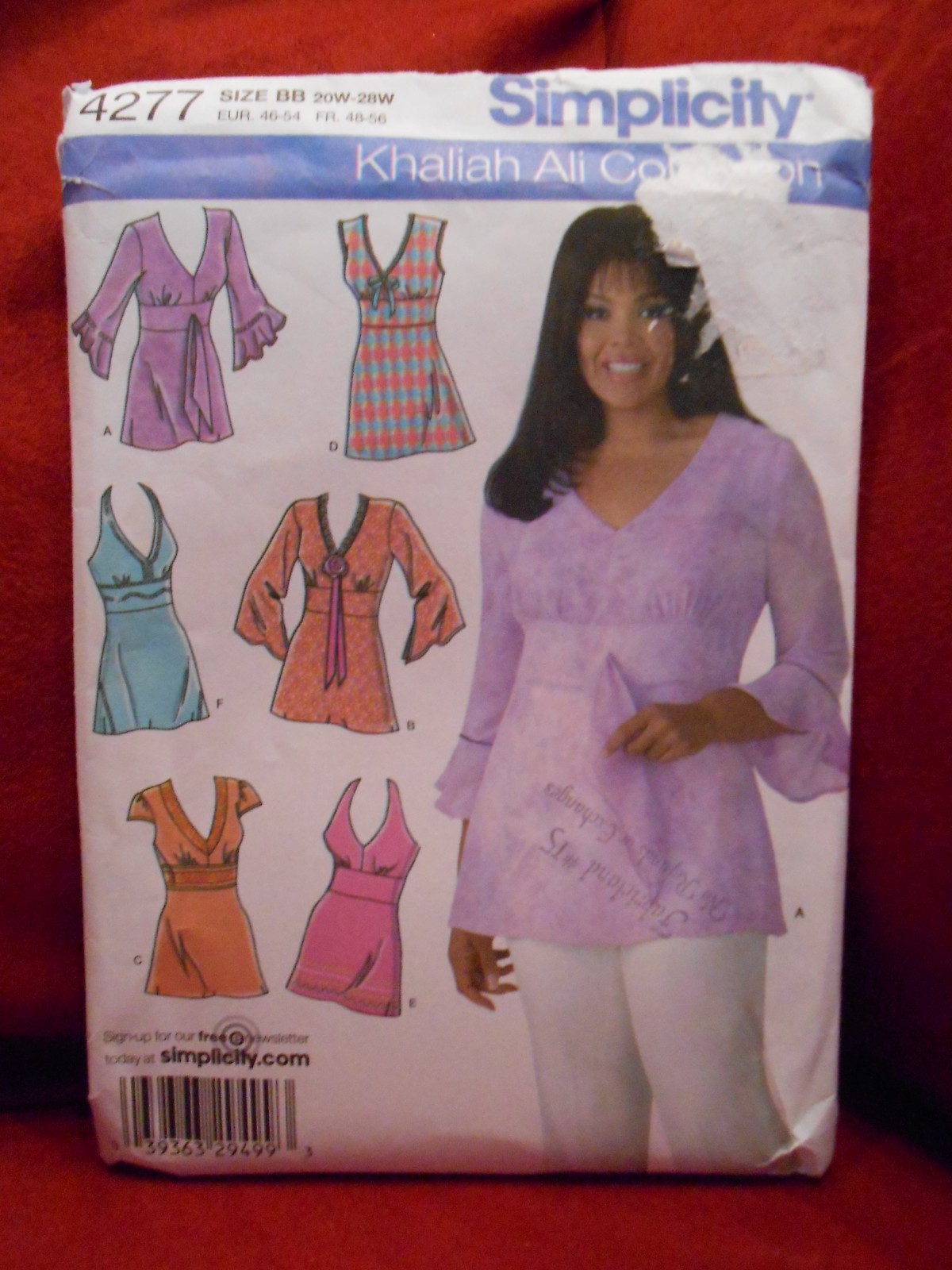 SIMPLICITY KHALIAH ALI TUNIC TOPS IN 6 STYLES PATTERN 4277 SIZE 20W - 28W