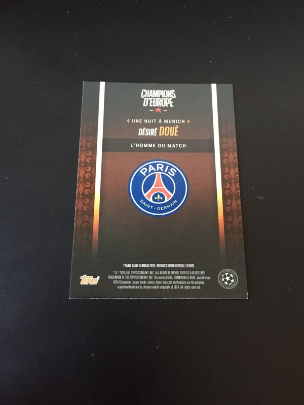 2025 Topps Paris Champions D'Europe Desire Doue PSG France Orange