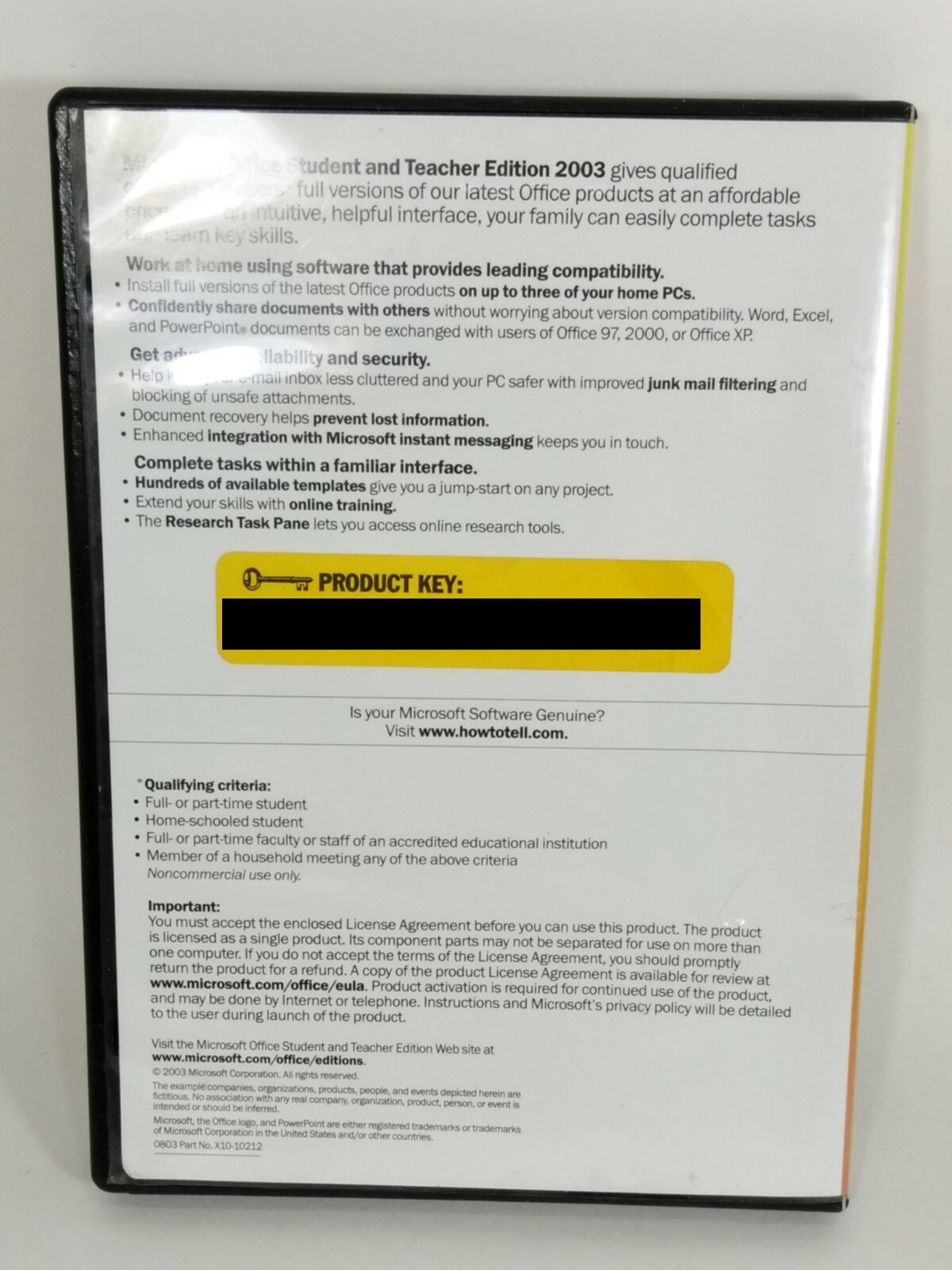Microsoft Office Student and Teacher Edition 2003 Word, Excel,PowerPoint,Outlook