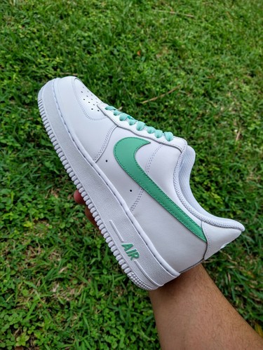 Pre-owned Nike Air Force 1 '07 Triple White Green Women/girl Gs Multi Size Af1